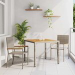 vidaXL Ensemble de salle à manger pour jardin 3 Pièces Gris