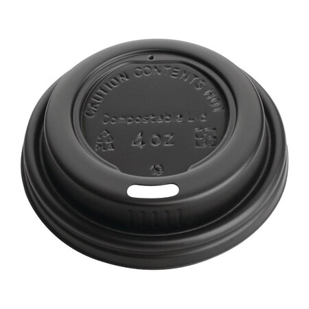 Couvercles expresso compostables en cpla noirs 113 ml - boite de 1000 - fiesta green -  - cpla x15mm