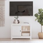 vidaXL Meuble TV Blanc 70x36 5x52 cm Bois de pin massif