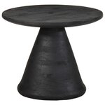 vidaXL Table d'appoint noir Ø50x40 cm bois de manguier massif
