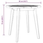 vidaXL Table de jardin Ø85x75 cm Bois d'acacia solide