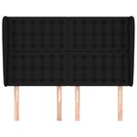 vidaXL Tête de lit avec oreilles Noir 147x23x118/128 cm Tissu