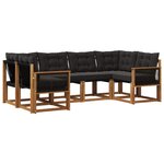 vidaXL Ensemble de canapés d'extérieur 6 pc Naturel et noir