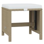 vidaXL Ensemble à dîner de jardin coussins 21 Pièces Beige Résine tressée