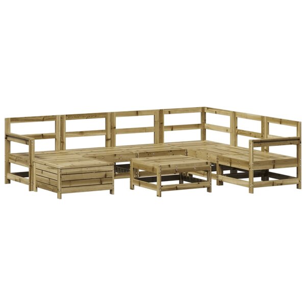 vidaXL Salon de jardin 8 Pièces bois de pin imprégné