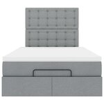vidaXL Cadre de lit ottoman avec matelas gris clair 120x190 cm tissu