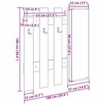 vidaXL Porte-manteau mural avec stockage avec miroir Chêne fumé 100 x 10 x 100 cm