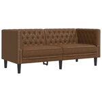 vidaXL Canapé à 2 places Chesterfield marron similicuir daim