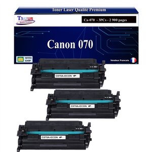 T3AZUR - 3x Toners compatibles avec Canon i-SENSYS LBP243dw  LBP246dw  MF461dw  MF463dw  MF465dw  X1440i  X1440iF  X1440P  X1440Pr remplace Canon 070 Noir - 2 700 pages