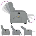 vidaXL Fauteuil de massage inclinable Gris clair Tissu