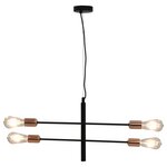 vidaXL Plafonnier avec ampoules à filament 2 W Noir et cuivre E27