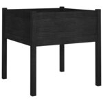 vidaXL Jardinière d'extérieur Noir 70x70x70 cm Bois de pin massif