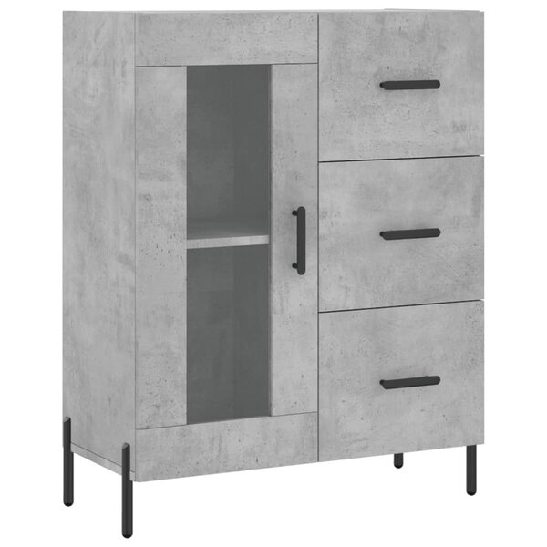 vidaXL Buffet gris béton 69 5x34x90 cm bois d'ingénierie