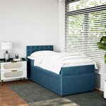 vidaXL Sommier à lattes de lit avec matelas bleu 80x200 cm velours