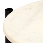 vidaXL Table basse Blanc 40x40x40 cm Pierre véritable texture marbre
