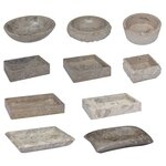 vidaXL Lavabo Gris Ø40x15 cm Marbre