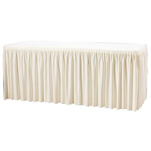 Nappe et jupe de table froncée écru pour table pliante 1.8m -  - polyester 750x1820x730mm