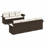 vidaXL Ensemble de canapé de jardin 8 Pièces Marron Poly rotin