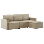 vidaXL Canapé-lit modulaire 3 places Cappuccino Similicuir