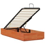 vidaXL Cadre de lit ottoman Brun Ciré 80 x 200 cm Pin massif