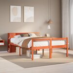 vidaXL Lit bibliothèque sans matelas cire marron 150x200cm bois massif