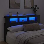 vidaXL Tête de lit à LED noir 180x18 5x103 5 cm bois d'ingénierie