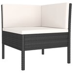 Salon de jardin meuble d'extérieur ensemble de mobilier 9 pièces avec coussins résine tressée noir 02_0018144