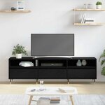 vidaXL Meuble TV Chêne noir 150 x 30 x 44.5 cm Bois d'ingénierie