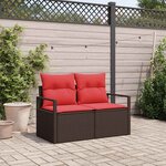 vidaXL Canapé de jardin avec coussin 120 x 62 x 69 cm polyrotin