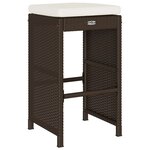 vidaXL Tabourets de bar jardin coussins lot de 4 marron résine tressée