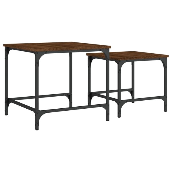 vidaXL Tables basses gigognes 2 Pièces chêne marron bois d'ingénierie