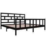 vidaXL Cadre de lit sans matelas noir bois massif 200x200 cm