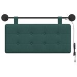 vidaXL Tête de lit suspendue Avec lumière LED Vert foncé Tissu