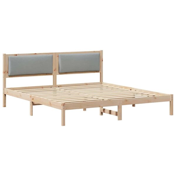 vidaXL Cadre de lit Gris clair 200 x 200 cm Pin massif