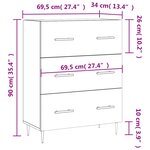 vidaXL Buffet chêne fumé 69 5x34x90 cm bois d'ingénierie