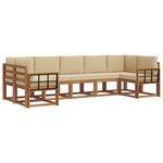 vidaXL Ensemble de canapés d'extérieur 7 pc Naturel et Beige