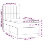 vidaXL Sommier à lattes de lit matelas LED Vert foncé 90x200cm Velours