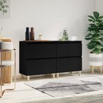 vidaXL Buffets 2 Pièces noir 60x35x70 cm bois d'ingénierie