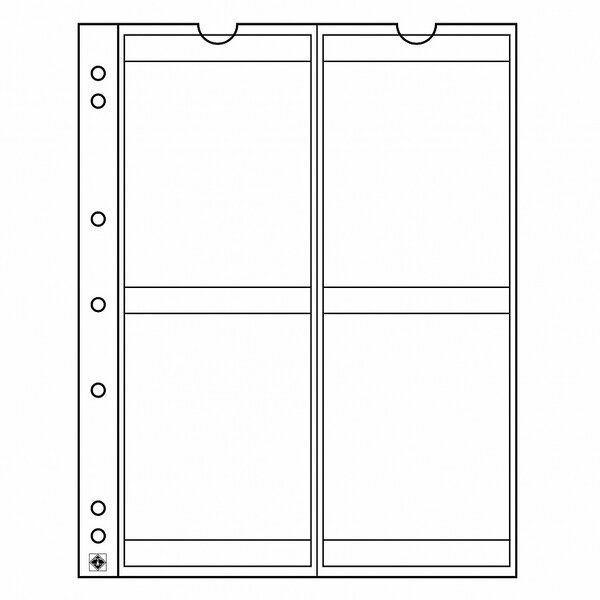 Paquet de 5 feuilles leuchtturm numis pour monnaies d'un diamètre jusqu'à 66 00 mm (321507)