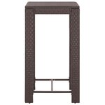 vidaXL Meubles de bar de jardin 3Pièces et coussins Résine tressée Marron