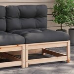 vidaXL Canapé de jardin sans accoudoirs et coussins bois massif de pin