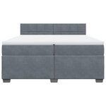 vidaXL Sommier à lattes de lit et matelas Gris foncé 200x200cm Velours