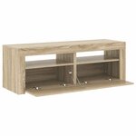 vidaXL Meuble TV avec lumières LED chêne sonoma 120x35x40 cm