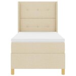 vidaXL Lit à ressorts avec matelas Crème 90 x 190 cm tissu