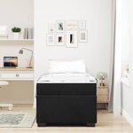 vidaXL Cadre de lit avec matelas Noir 80 x 200 cm tissu