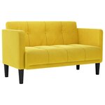 vidaXL Canapé deux places Jaune 111 cm Velours