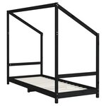 vidaXL Cadre de lit pour enfants noir 80x200 cm bois de pin massif