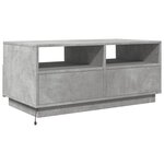vidaXL Table basse avec lumières LED gris béton 90x49x40 cm