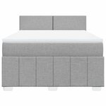 vidaXL Sommier à lattes de lit avec matelas Gris clair 140x200cm Tissu