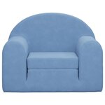 vidaXL Canapé-lit pour enfants bleu peluche douce